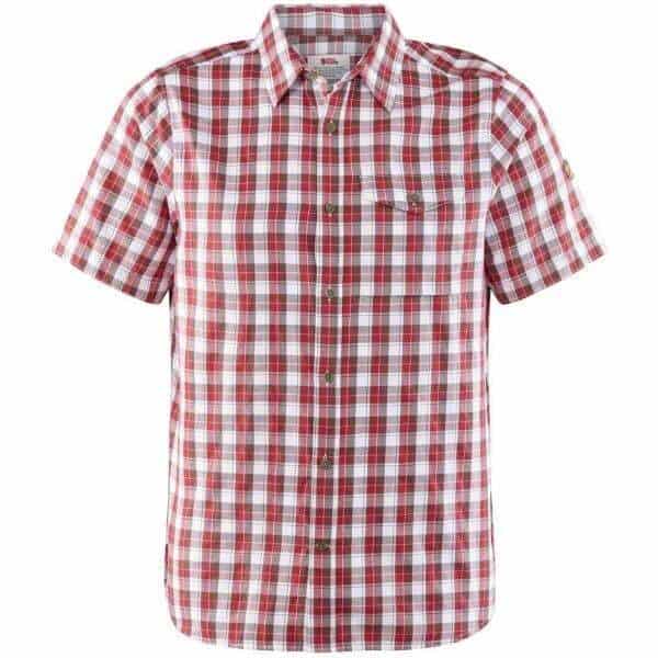 Red checkered hunting shirt for men, outdoor hunting apparel, casual plaid shirt, high-quality fabric, perfect for hunting trips and outdoor activities.