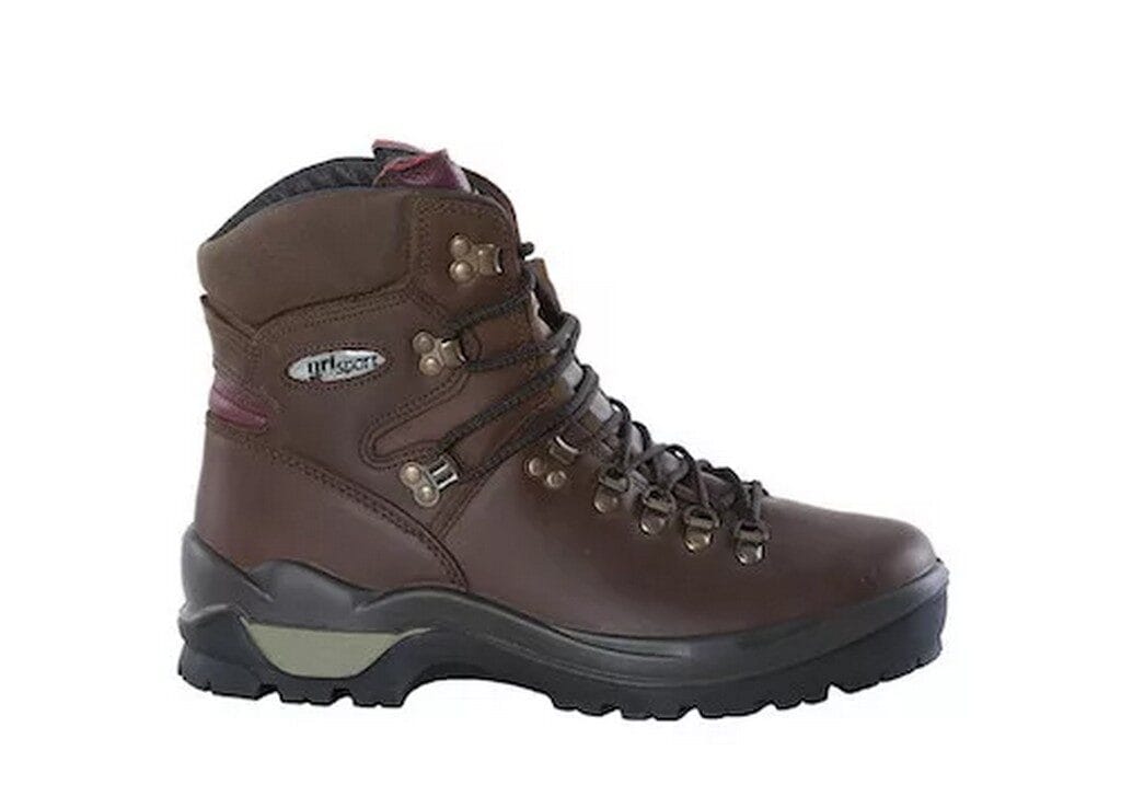 Fűzős vadászk outdoors bakancs barna bőr kivitelben, kiváló minőségű túrabakancs vadászat és outdoor tevékenységekhez.