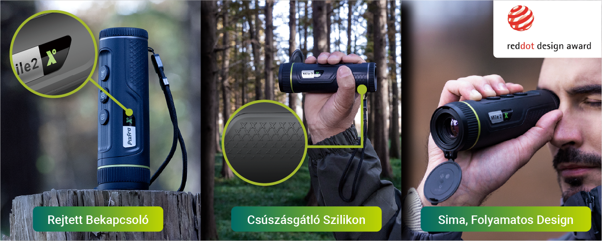 Pixfra Mile 2 hőkamera keresőtávcső 20x nagítású okulárral www.weigl.hu