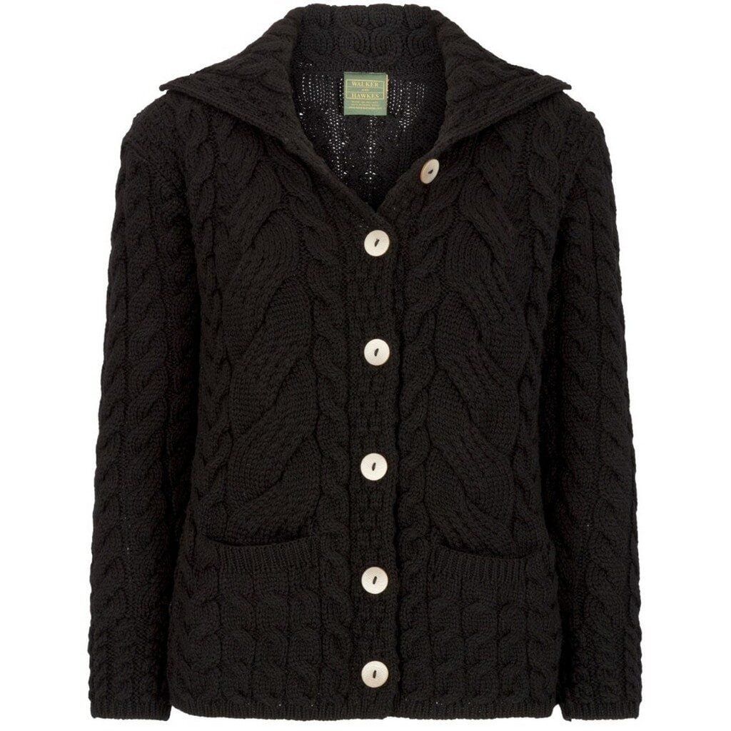 Vastag kötött fekete férfi kardigán, vadászat, outdoor, melegítő ruha, hideg időre, téli vadászat, vadászzubbony, téli felső, meleg ruha, vadászruházat elegáns kivitelben.