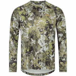 Camouflage mintás vadászsport felső, hosszú ujjú, ideális vadászat és outdoor tevékenységekhez, Weigl Vadászbolt kínálatában.